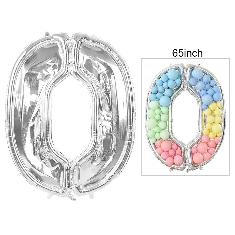 65-Inch Large Foil Number Balloon DIY Filling Frame