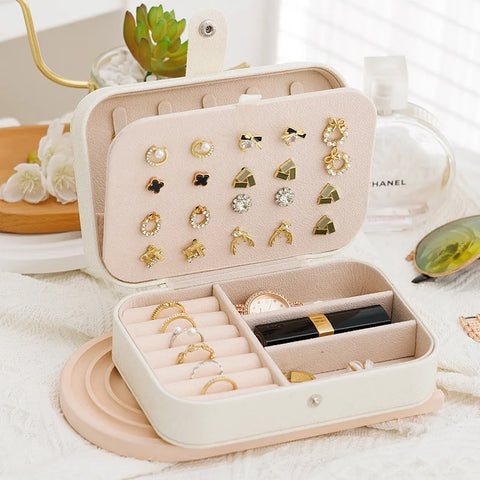 Leather Portable Jewelry Storage Box