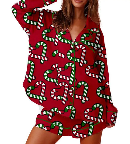 Women Christmas Pajamas Long Sleeve Set