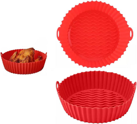 AIRFRYER SILICONE BASKET REUSABLE OVEN BAKING TRAY