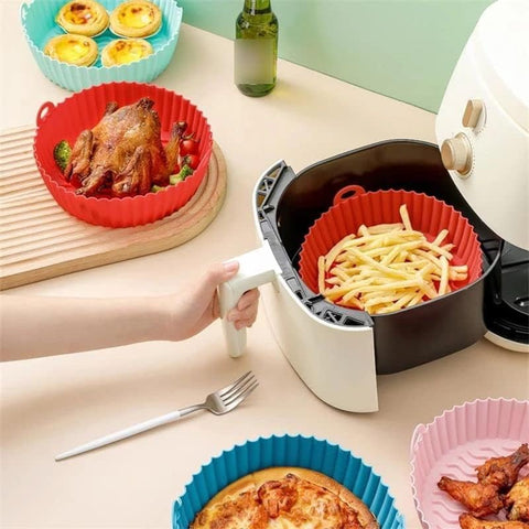 AIRFRYER SILICONE BASKET REUSABLE OVEN BAKING TRAY