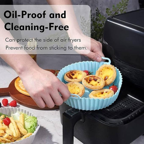 AIRFRYER SILICONE BASKET REUSABLE OVEN BAKING TRAY