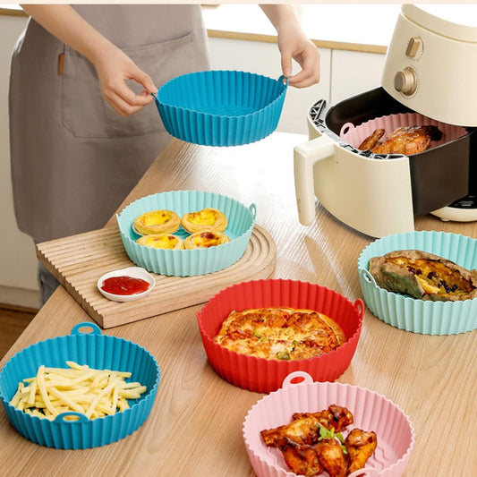 AIRFRYER SILICONE BASKET REUSABLE OVEN BAKING TRAY