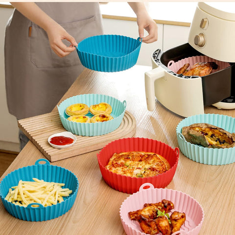 AIRFRYER SILICONE BASKET REUSABLE OVEN BAKING TRAY